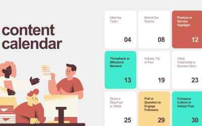 Colorful Illustration Social Media Content Calendar