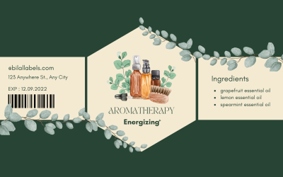Green Illustration Aromatherapy Product Label