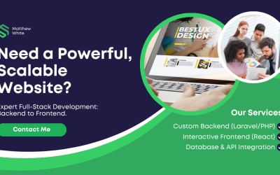 Purple Green Modern Website Creation Service Facebook Post