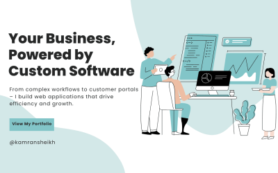 Teal Illustration Digital Business Blog Banner