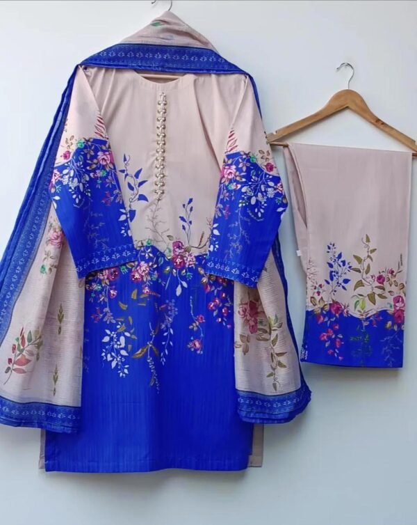 3 Pcs Women's Stitched Printed Suit