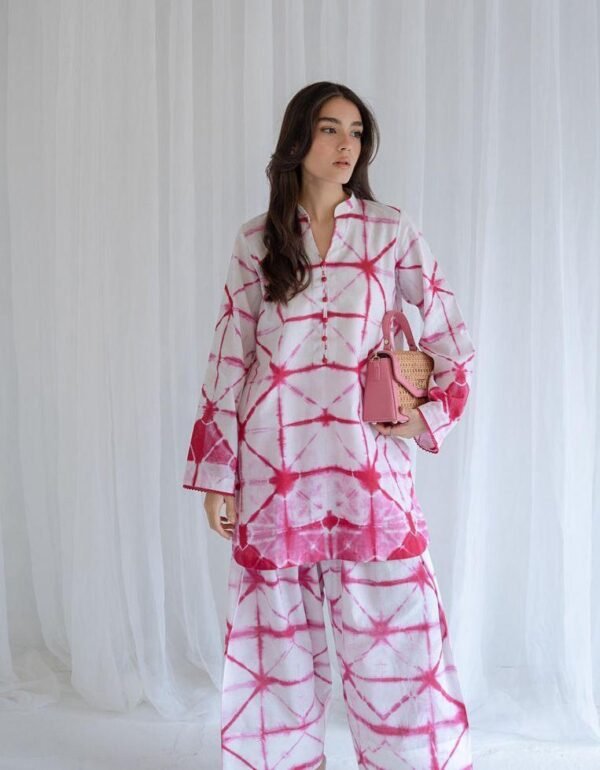 2 Pcs Women's Stitched Printed Co-Ord Set