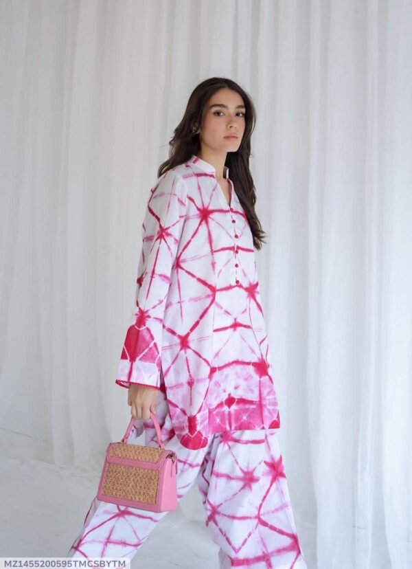 2 Pcs Women's Stitched Printed Co-Ord Set
