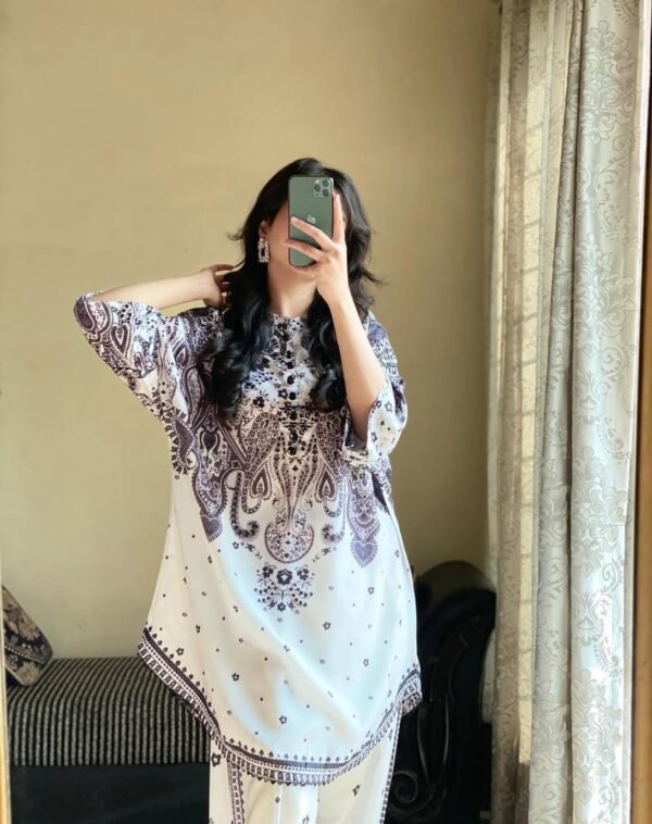 2 Pcs Women's Stitched Printed Co-Ord Set