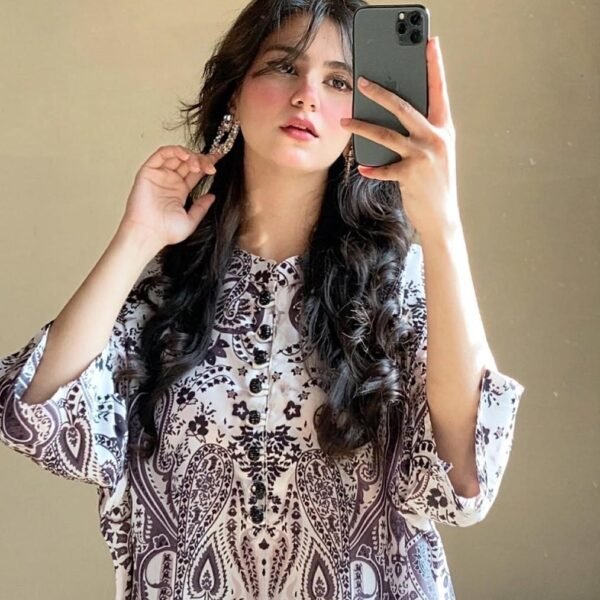 2 Pcs Women's Stitched Printed Co-Ord Set