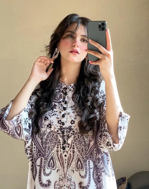 2 Pcs Women's Stitched Printed Co-Ord Set