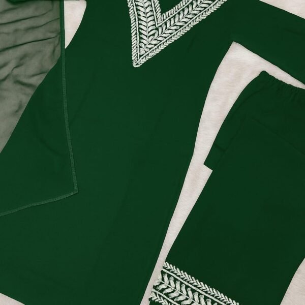 Chic Embroidered Organza Shirt And Trouser Set - 2 Pcs for Women