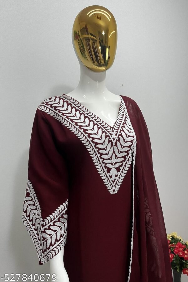 2 Pcs Women's Stitched Embroidered Shirt And Trouser