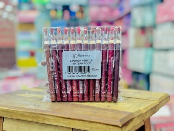 12 Pcs Smudge Proof Matte Finish Lip Pencils in Vibrant Shades