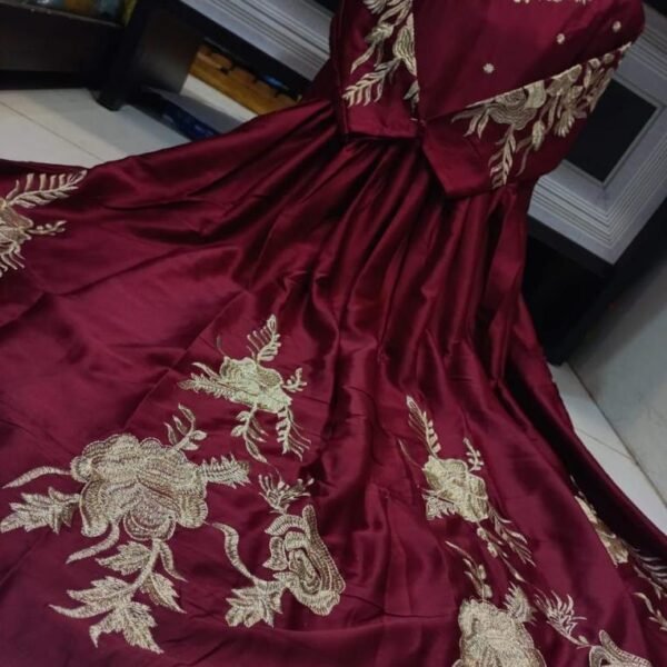 Women’s Stitched Shamoz Silk Embroidered Maxi