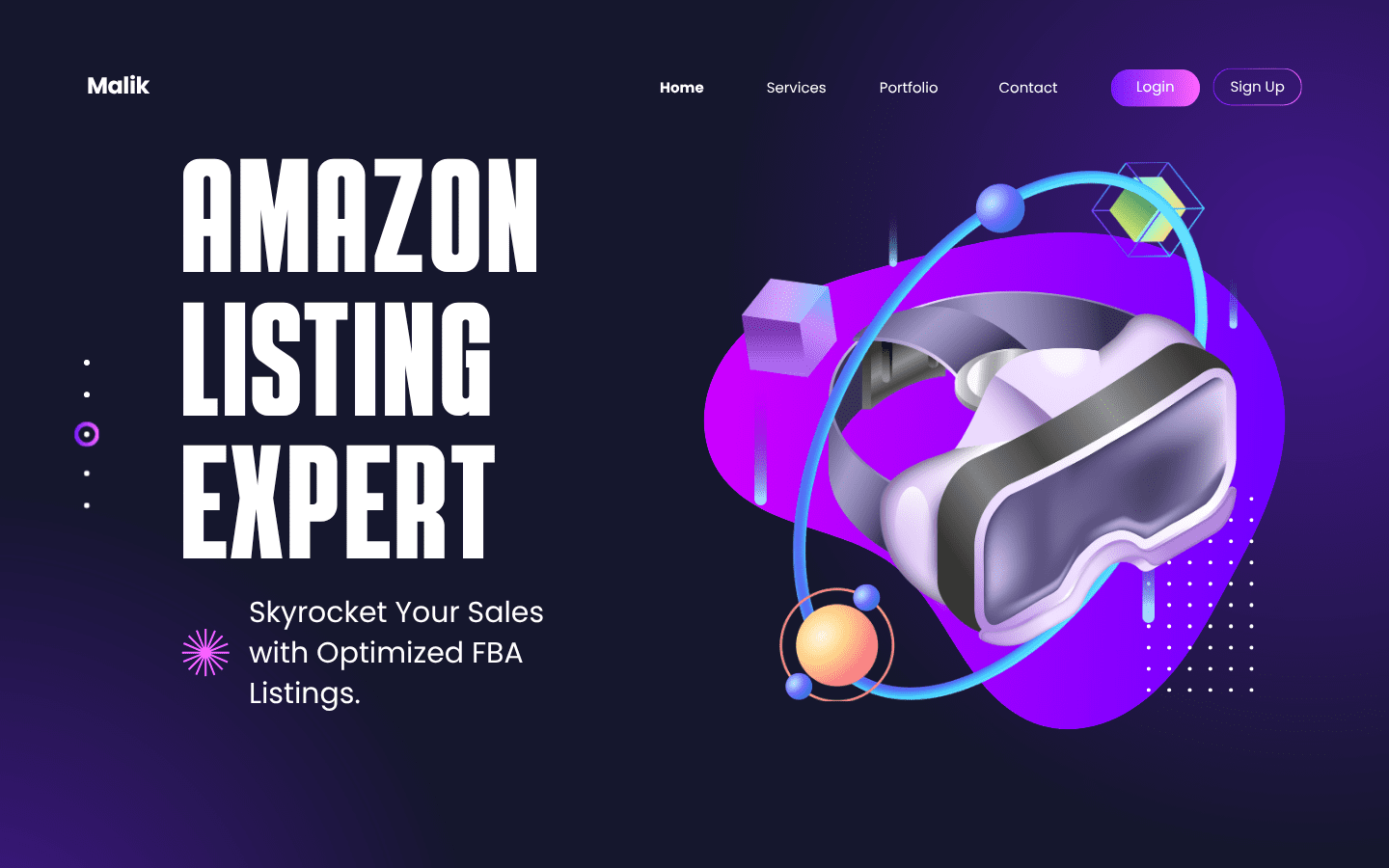 Black & Purple Gradient 3D Virtual Reality Desktop Prototype