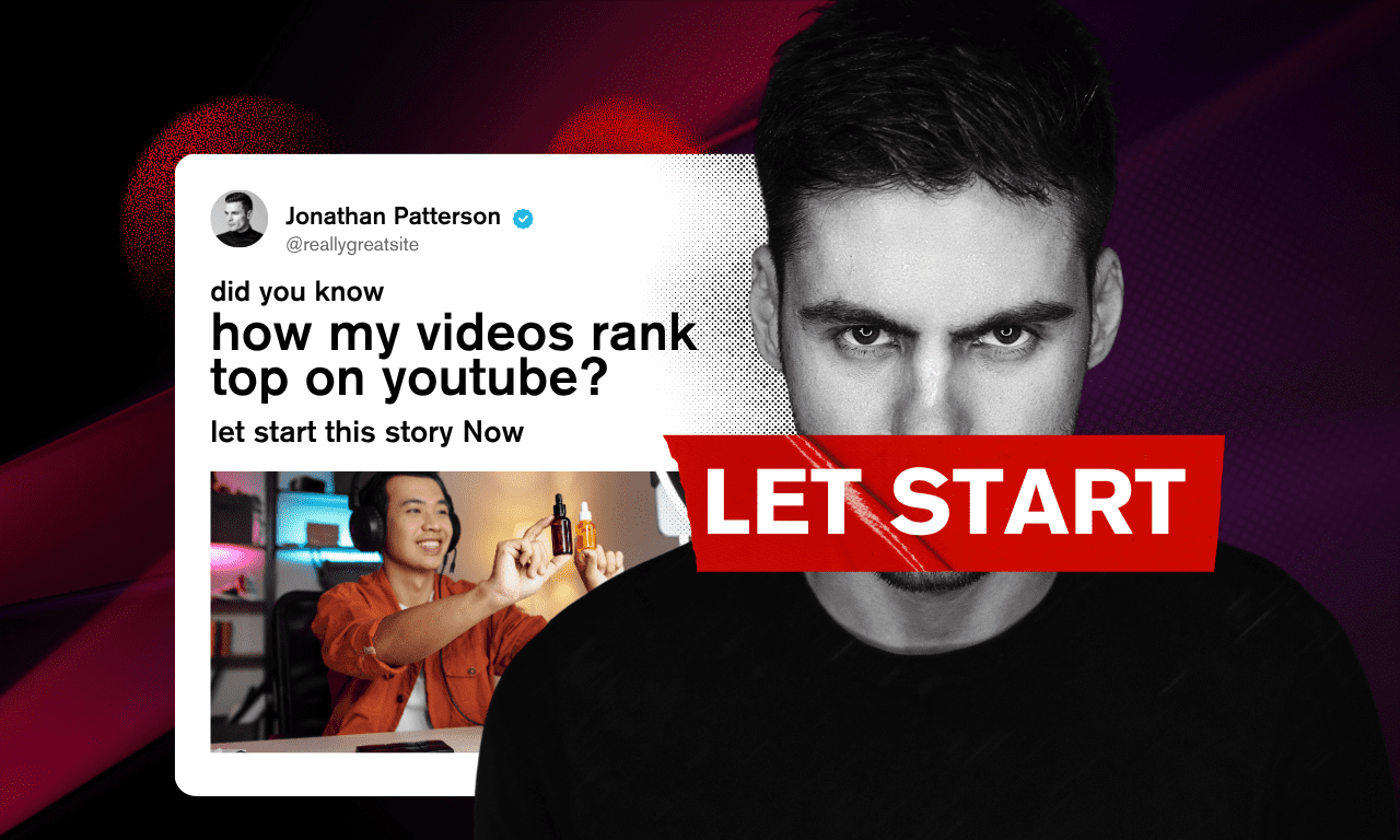 Black White Red Simple Modern Tips Video YouTube Thumbnail Set (1280 x 768 px)