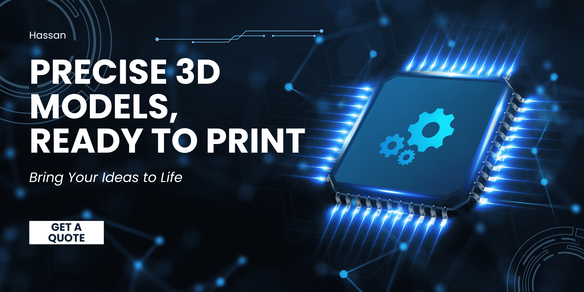 Black and Blue Futuristic Virtual Technology Banner Landscape