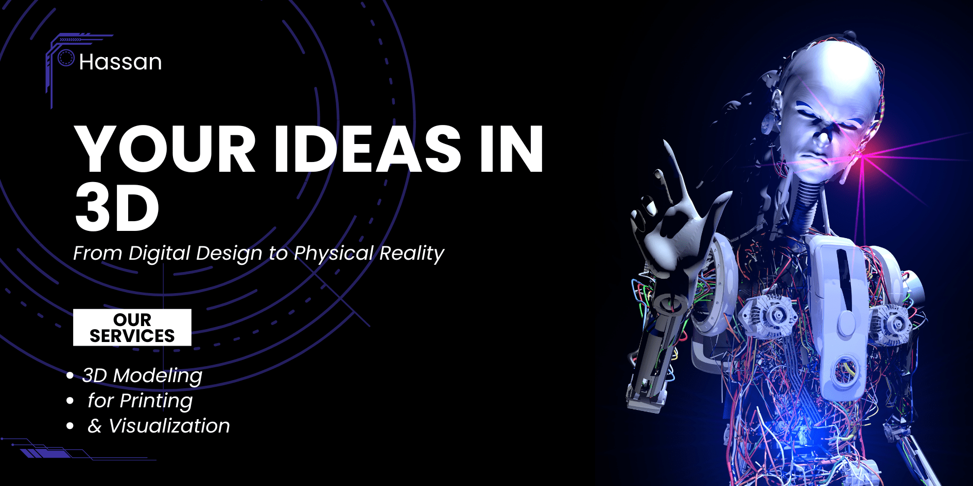 Black and Purple Futuristic Digital Technology Banner Landscape