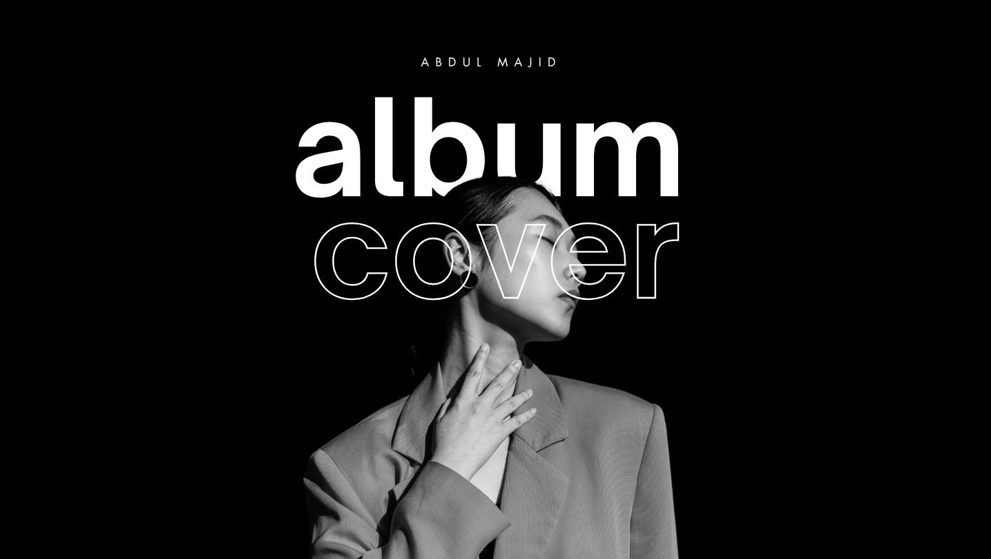 Black and White Simple Clean Dark Photocentric Music Album Cover Instagram Post