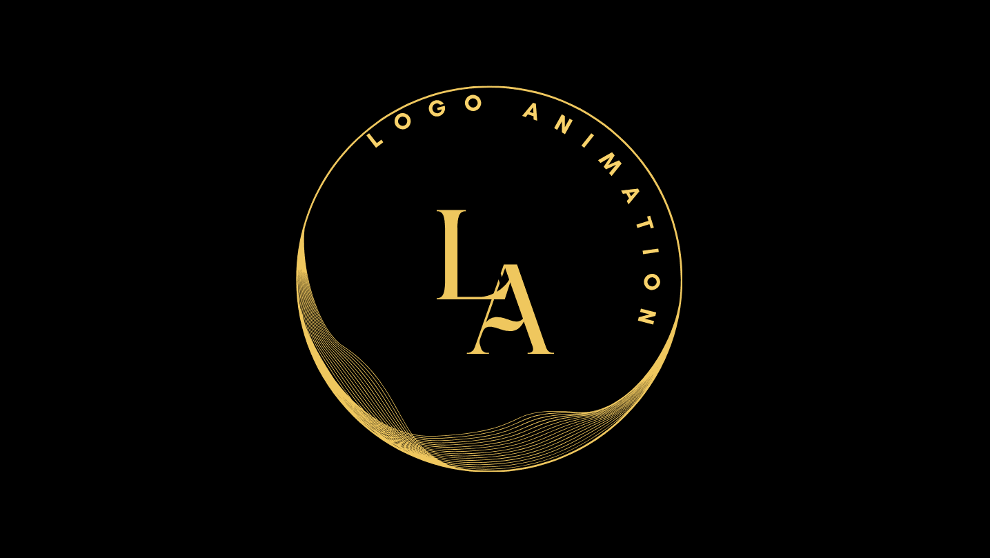 Black and Yellow Classy and Refined Curved Text Logo