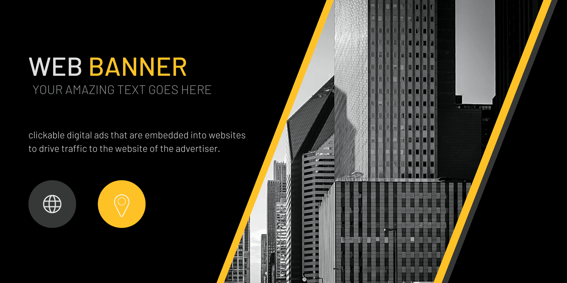 Black and Yellow Modern Web Banner