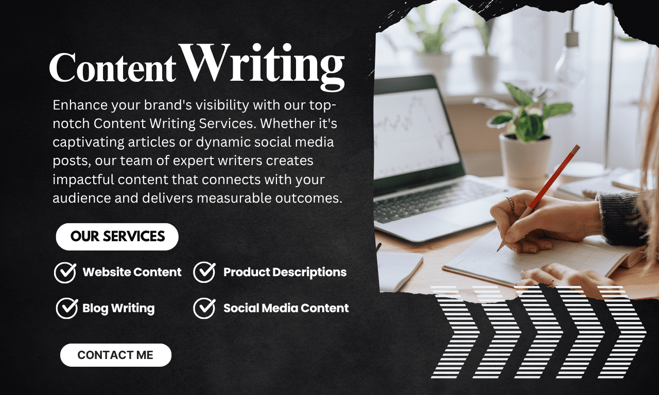 Black and white Modern Content Writing Instagram Post