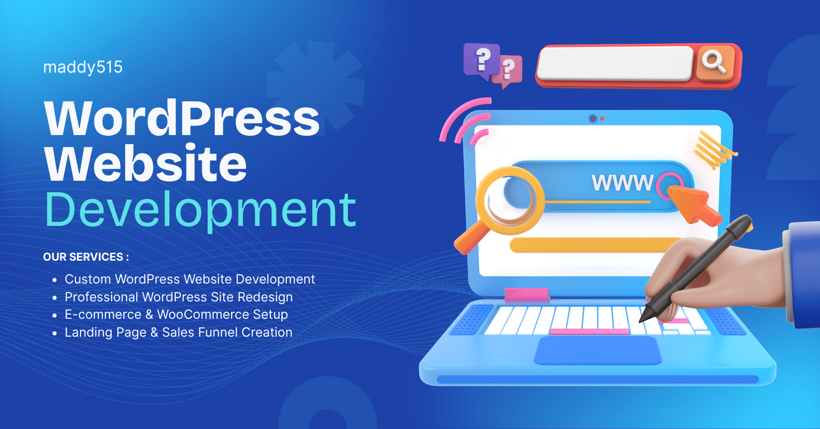 Blue And White Modern Website Development Service Facebook Ad (2)