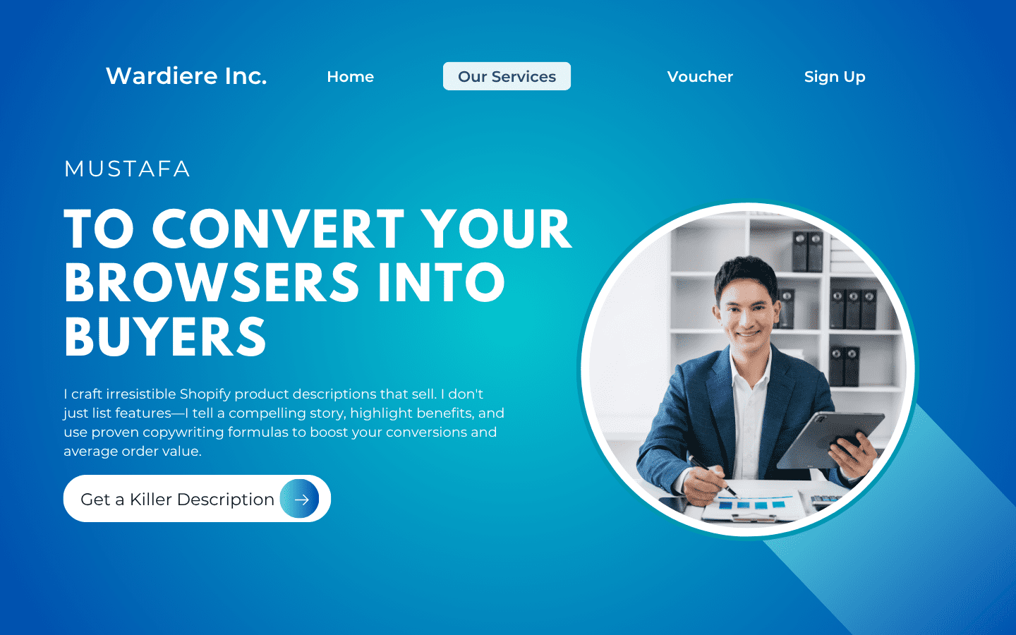 Blue Gradient Modern Simple Website UI Prototype