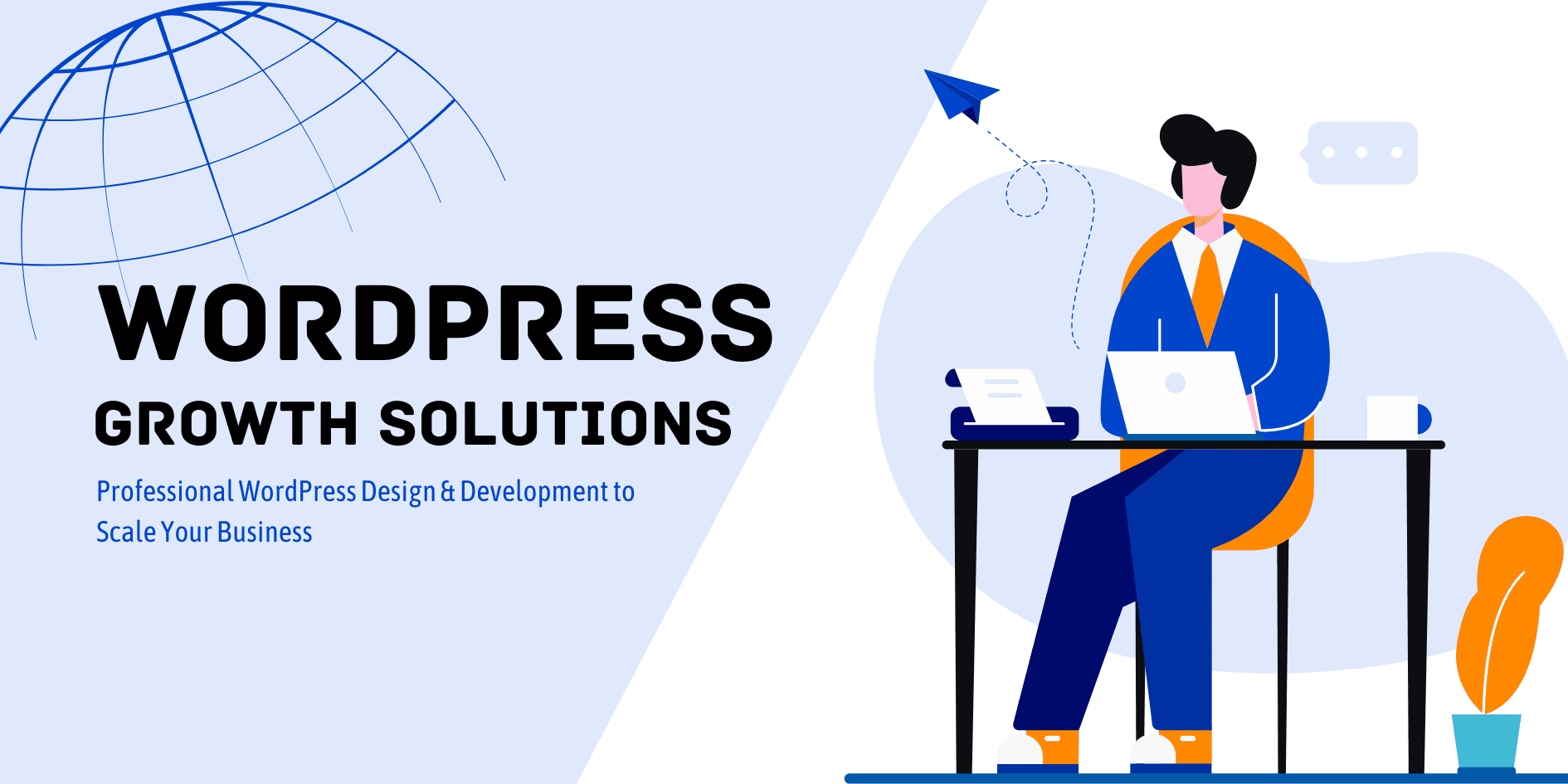 Blue Illustrated Global Cooperation Business Banner