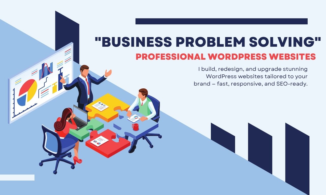 Blue Illustration Business Problem Solving Blog Banner (1280 x 768 px)
