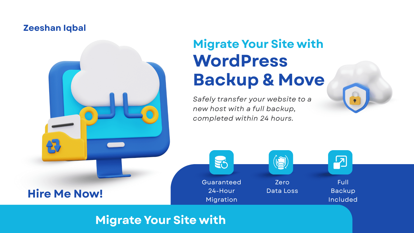 Blue Modern Cloud Backup Services Twitter Post