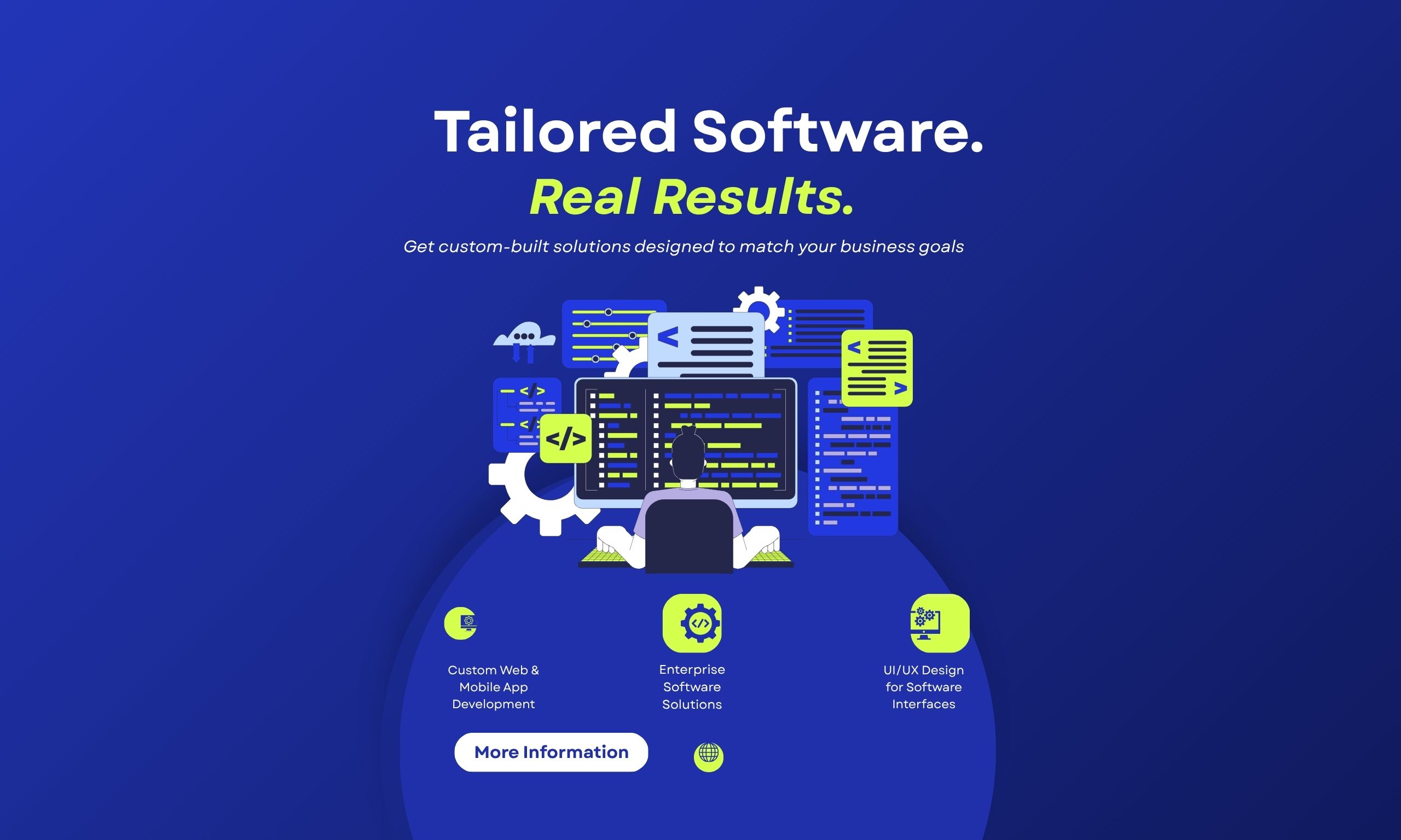 Blue Modern Custom Software Development Services Instagram Post (1280 x 768 px)