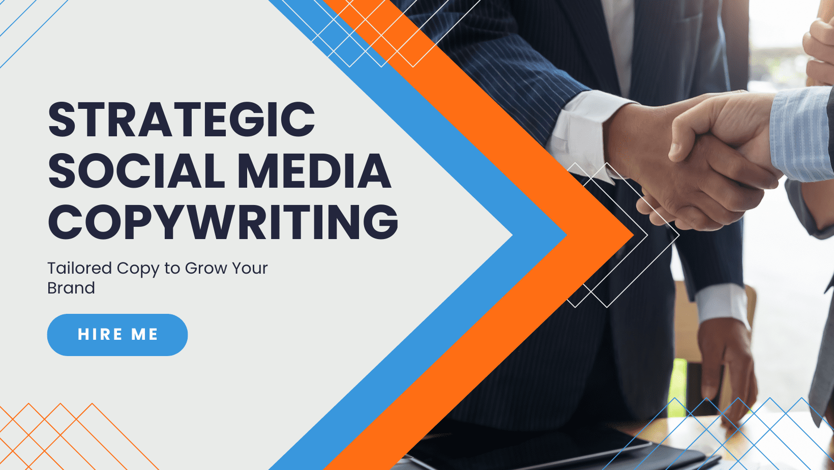 Blue & Orange Geometric Business Facebook Cover