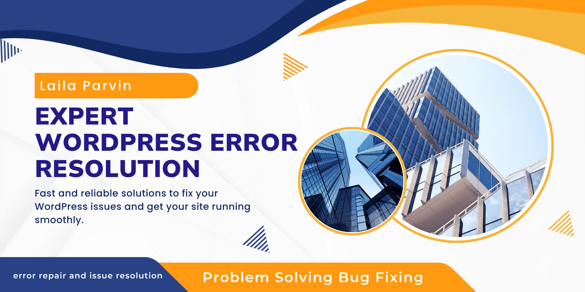 Blue Orange Geometrical Style Business Seminar Banner