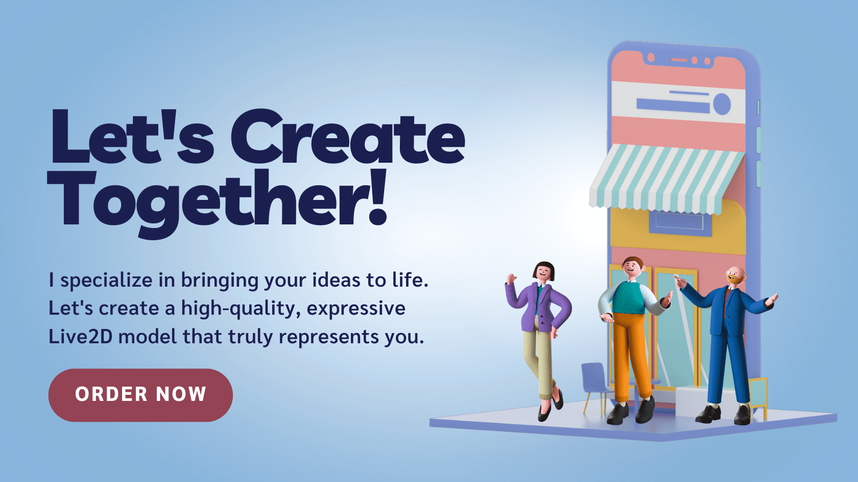 Blue Pastel Simple 3D Illustration Recruitment Announcement Blog Banner