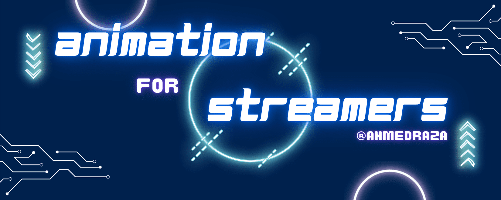 Blue Purple Neon Modern Game Streamers Twitch Banner