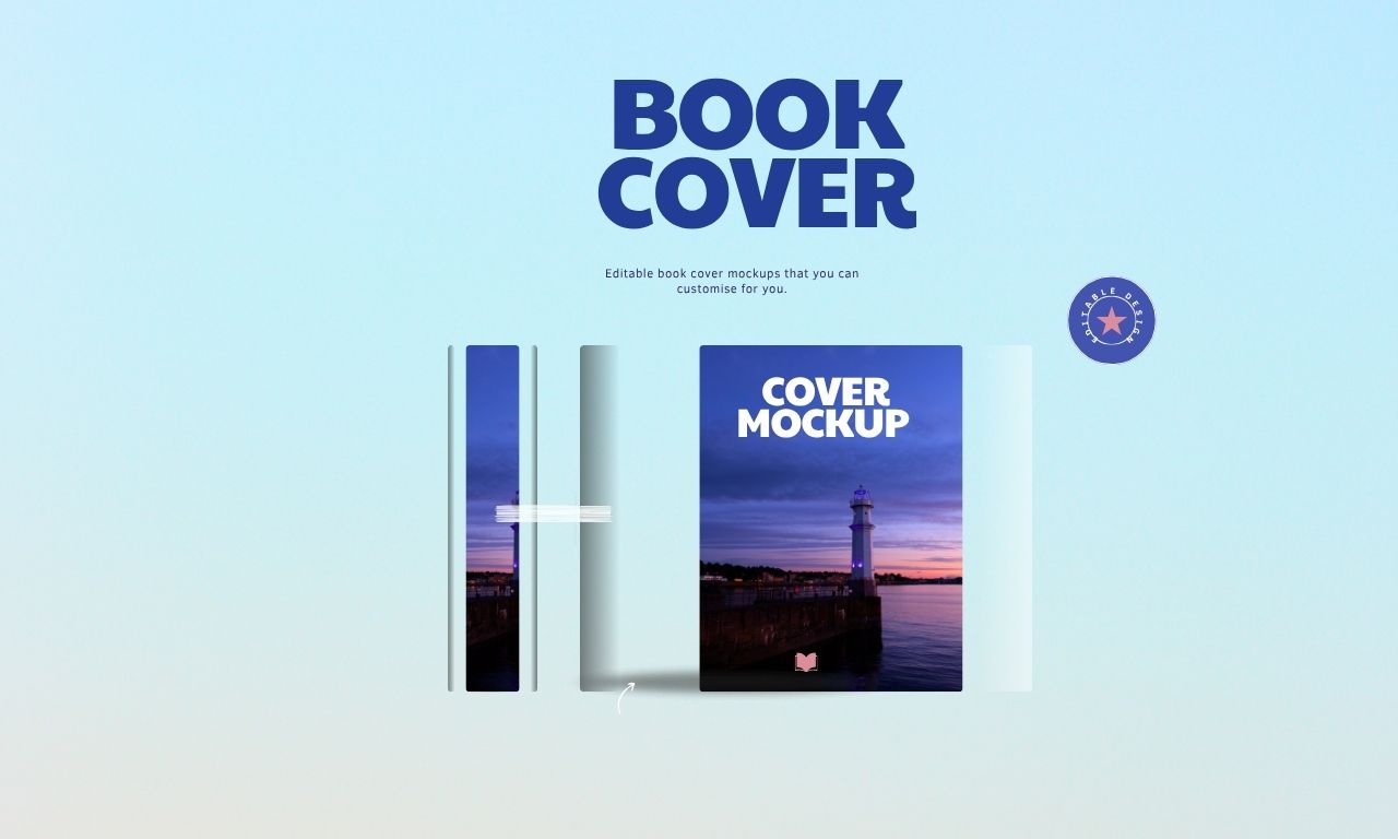 Blue Soft Book Cover Mockup Pinterest Pin (1280 x 768 px)