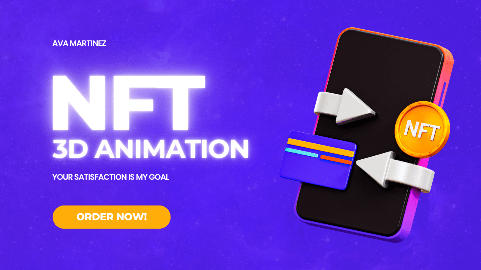 Blue White 3D Illustration NFT Collection Twitter Post