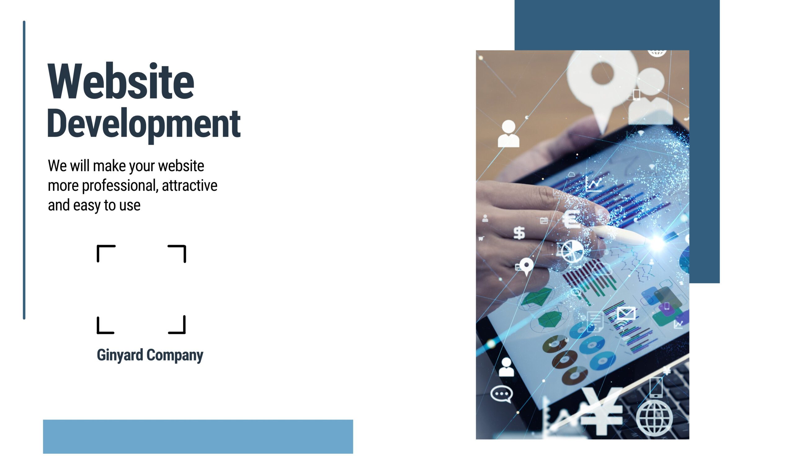 Blue White Professional Website Development Instagram Post (1280 x 768 px)