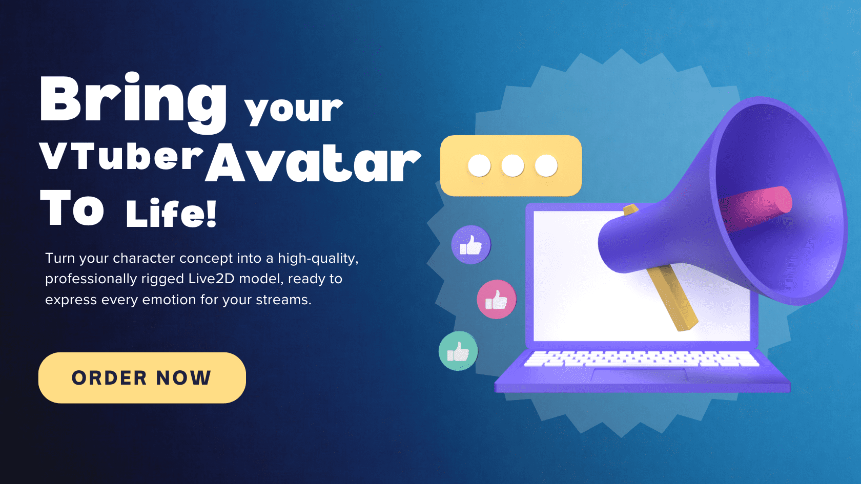 Blue Yellow White Gradient 3D Social Media Tools Blog Banner