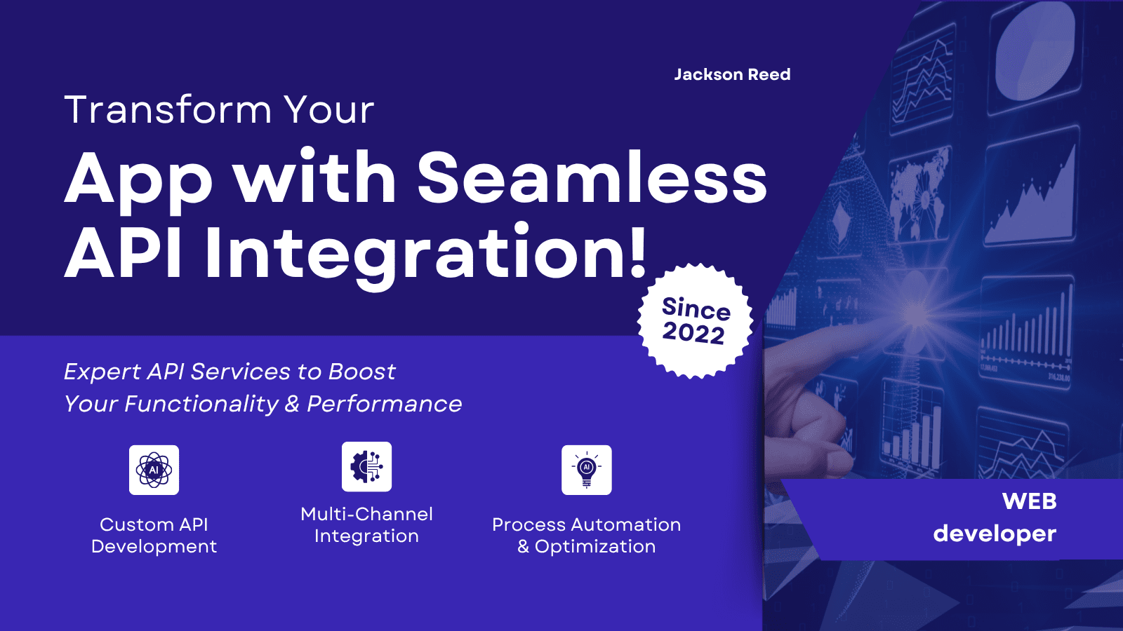 Blue and Navy Modern AI Solutions for Your Business Twitter Post