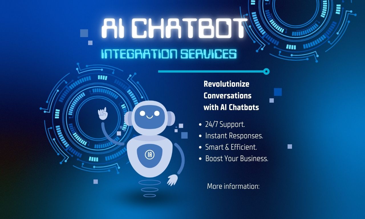 Blue and Neon Futuristic AI Chatbot Integration Services Instagram Post (1280 x 768 px)