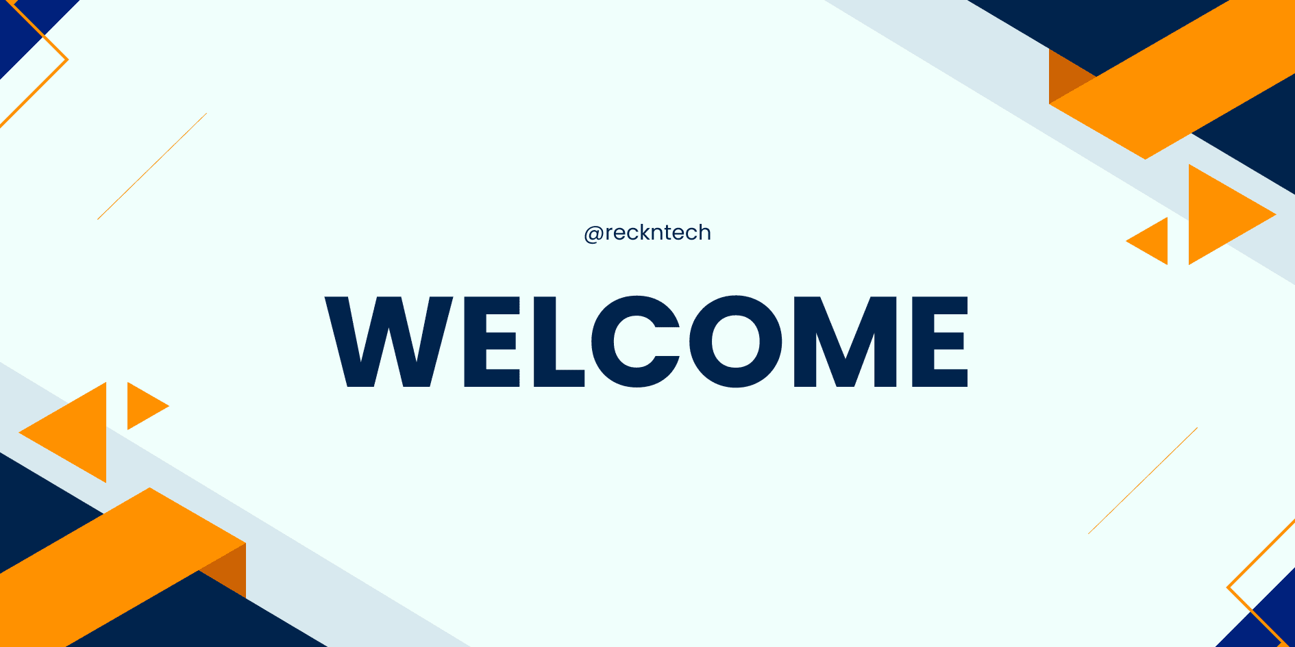 Blue and Orange Modern Welcome Banner