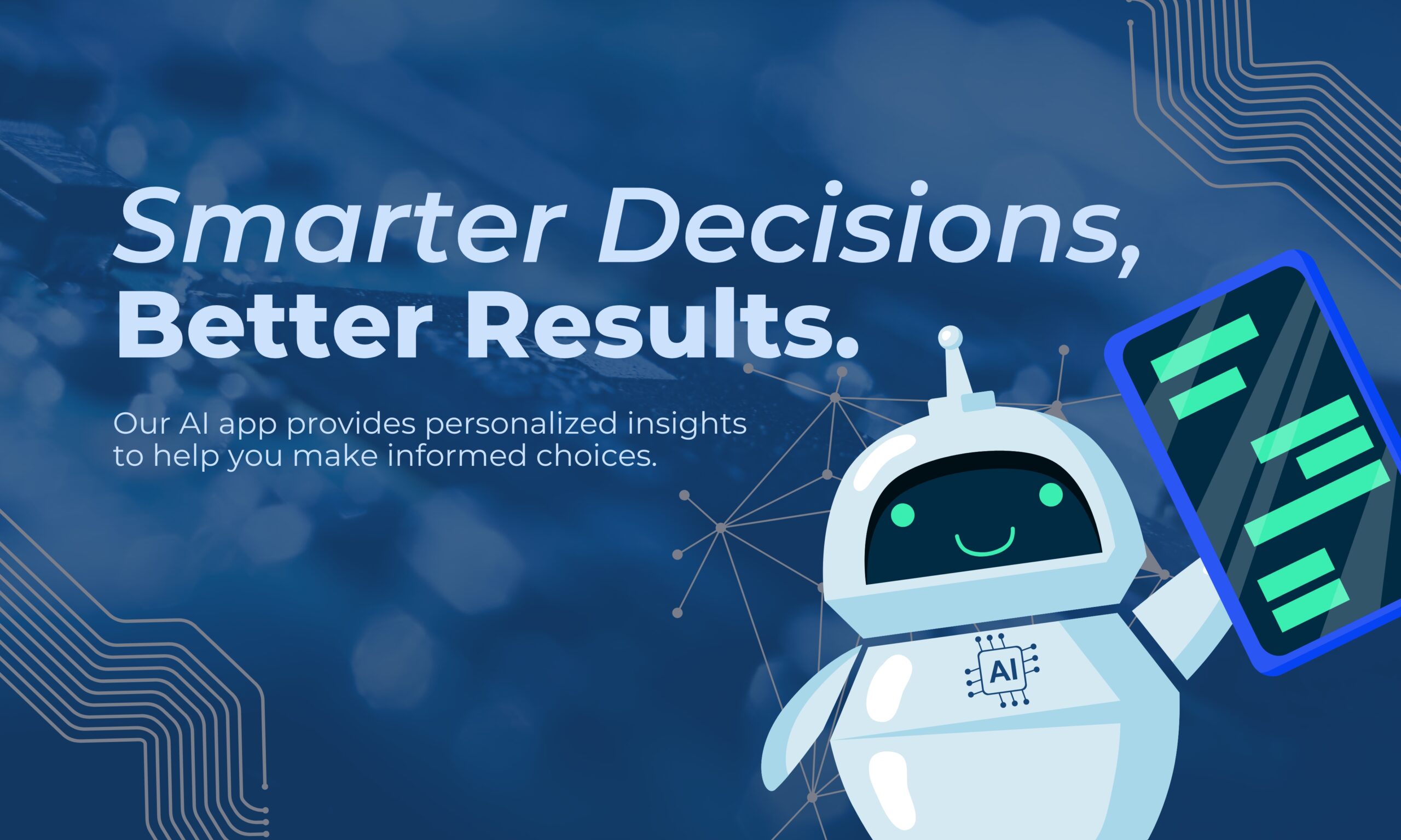 Blue and White Futuristic Artificial Intelligence Technology Banner (1280 x 768 px)