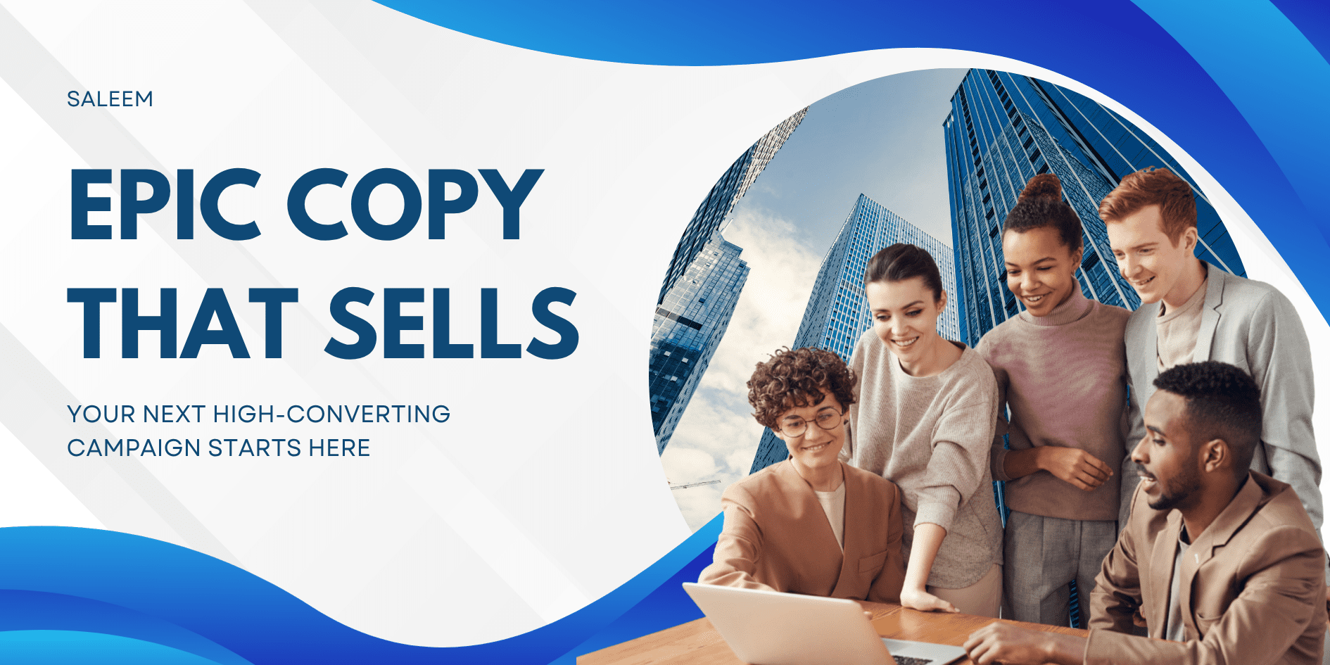 Blue and White Line Modern Corporate Business Banner