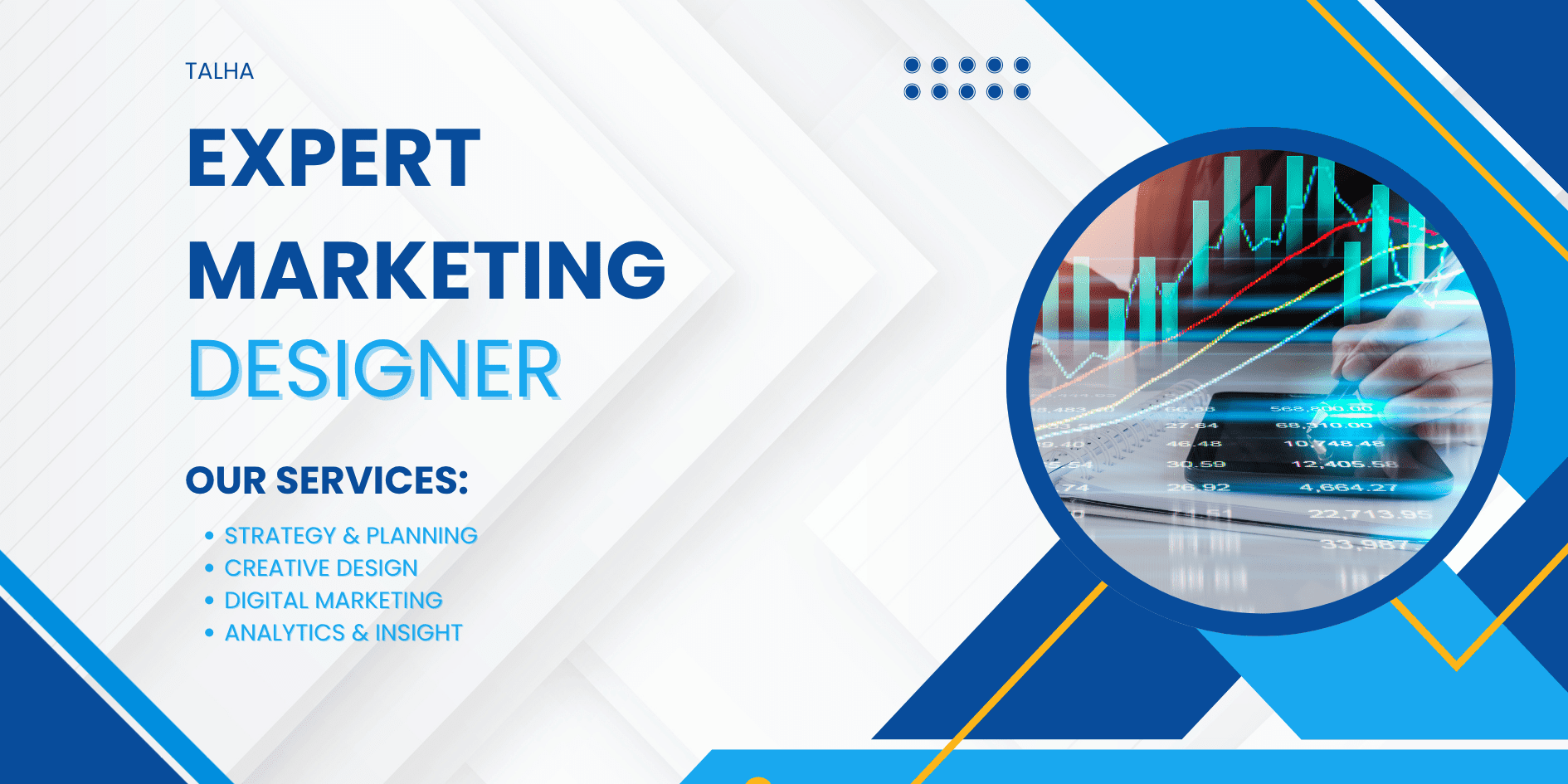 Blue and White Modern Digital Marketing Training Banner
