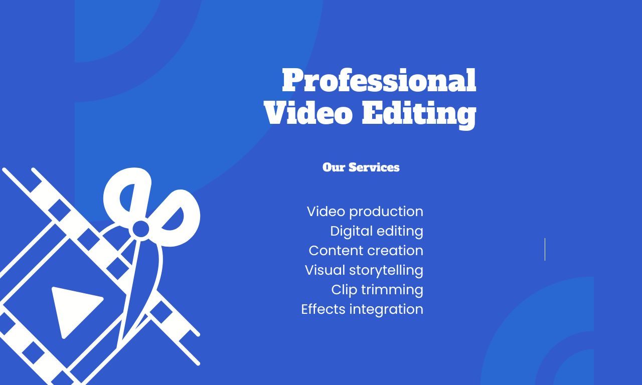 Blue and White Modern Video Editing Service Promotion Instagram Post (1280 x 768 px)