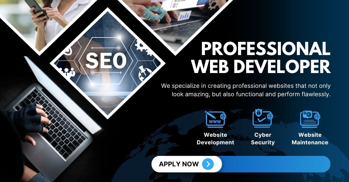 Blue and White Modern Website Development Service Facebook Ad
