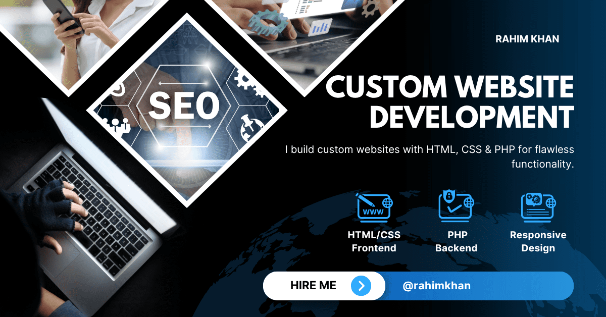 Blue and White Modern Website Development Service Facebook Ad