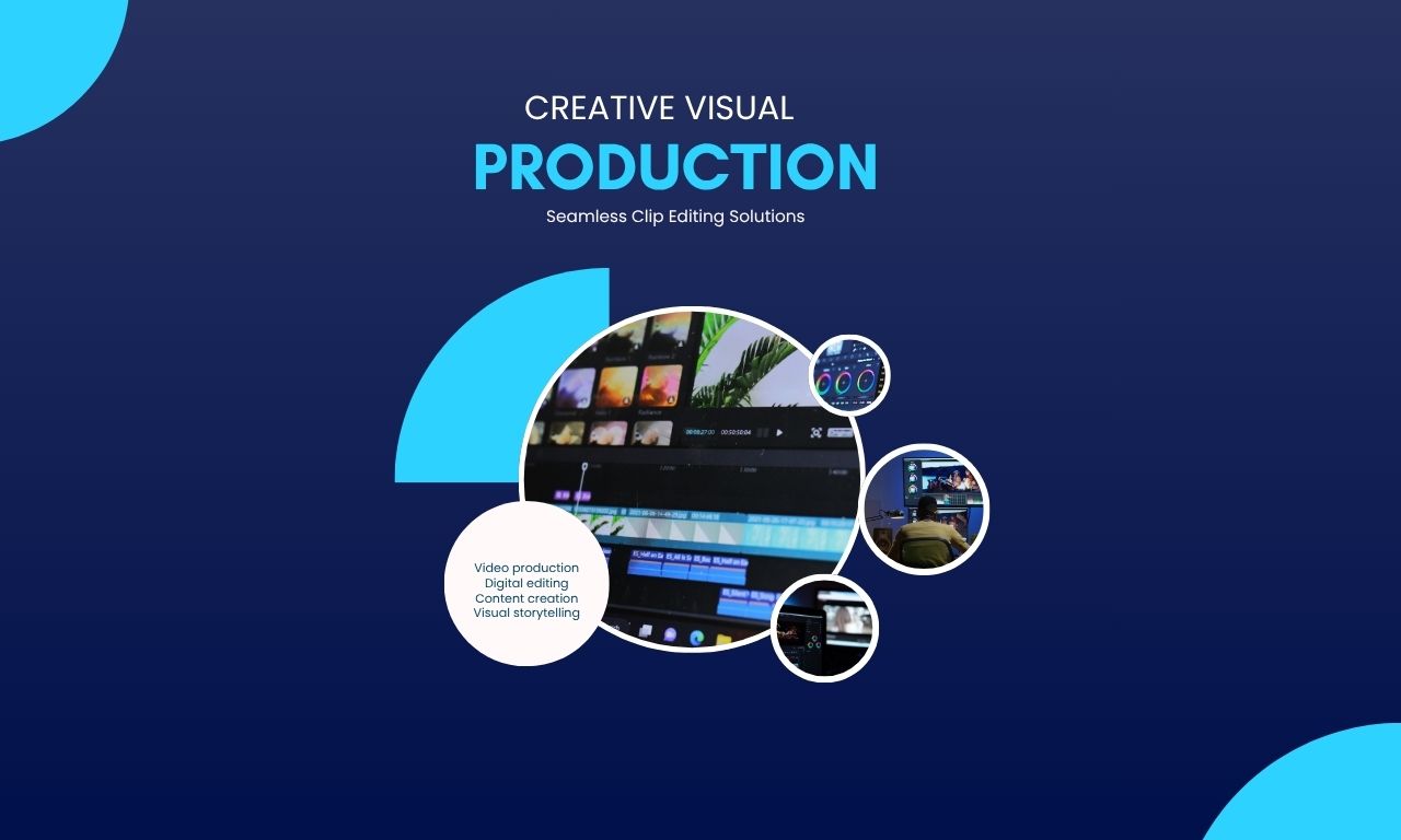 Blue and White Simple Video Editing Service Promotion Instagram Post (1280 x 768 px)