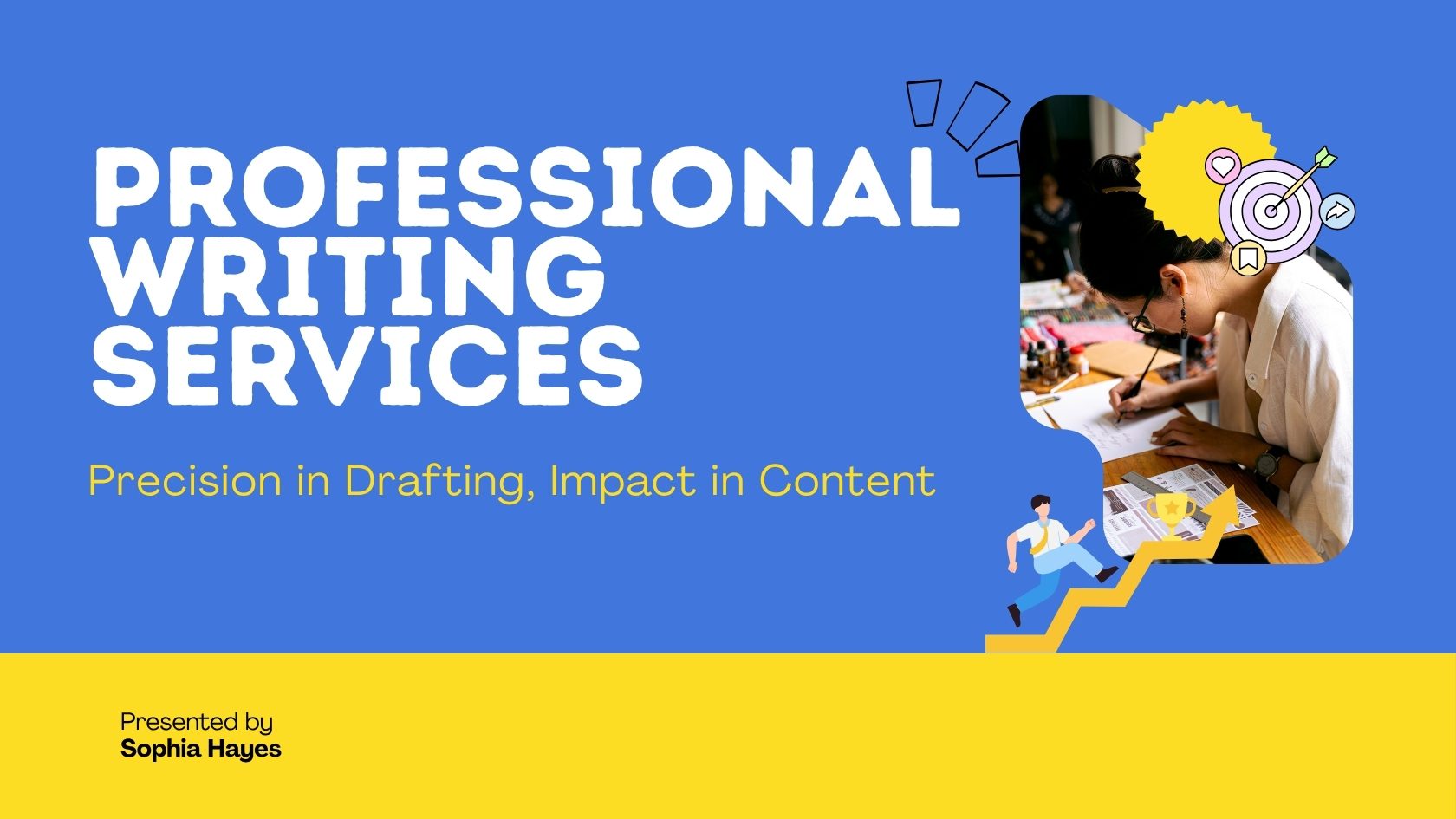 Blue and Yellow Geometric Creative Writing Workshop Presentation