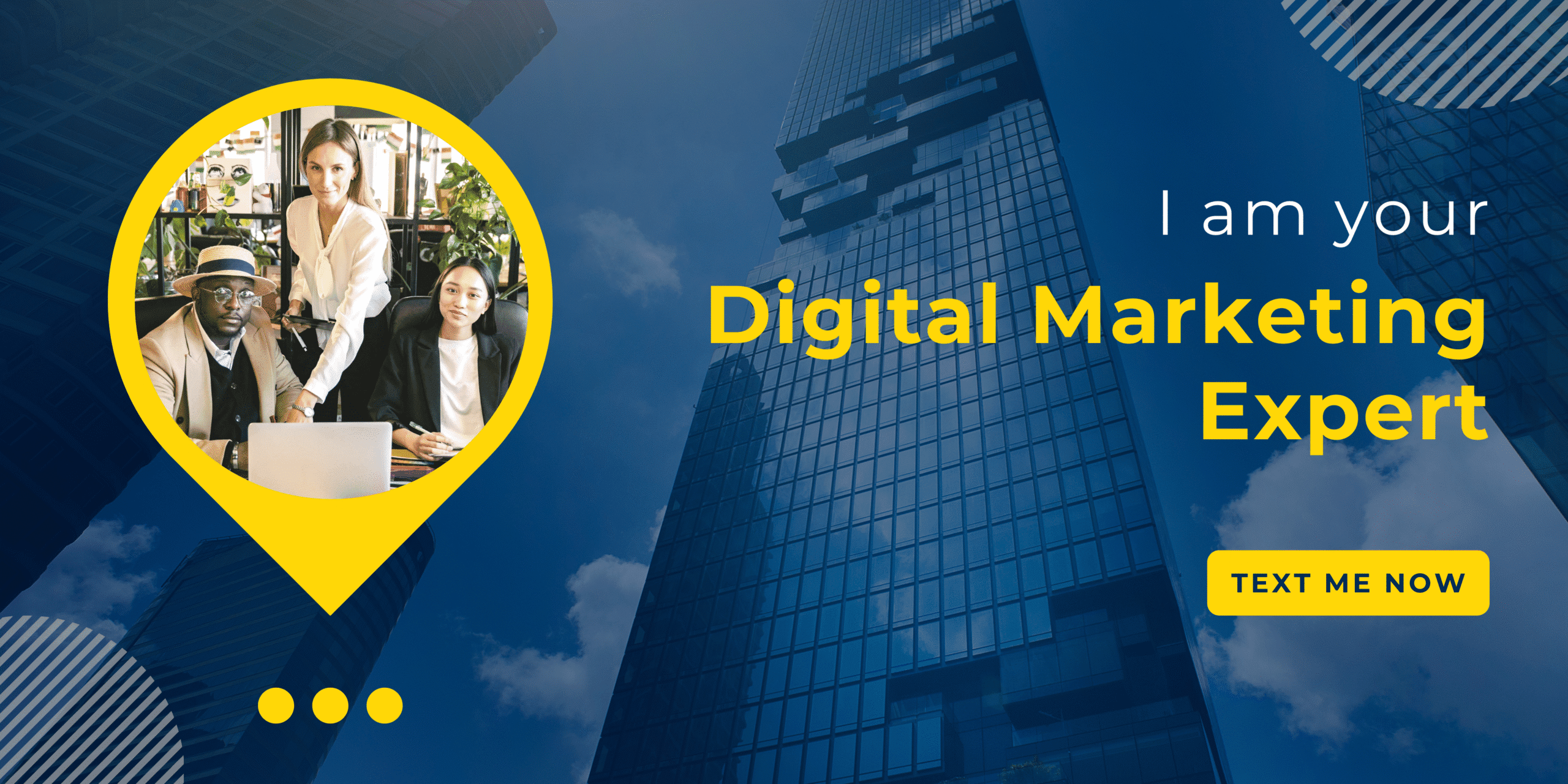 Blue minimalist digital marketing agency banner