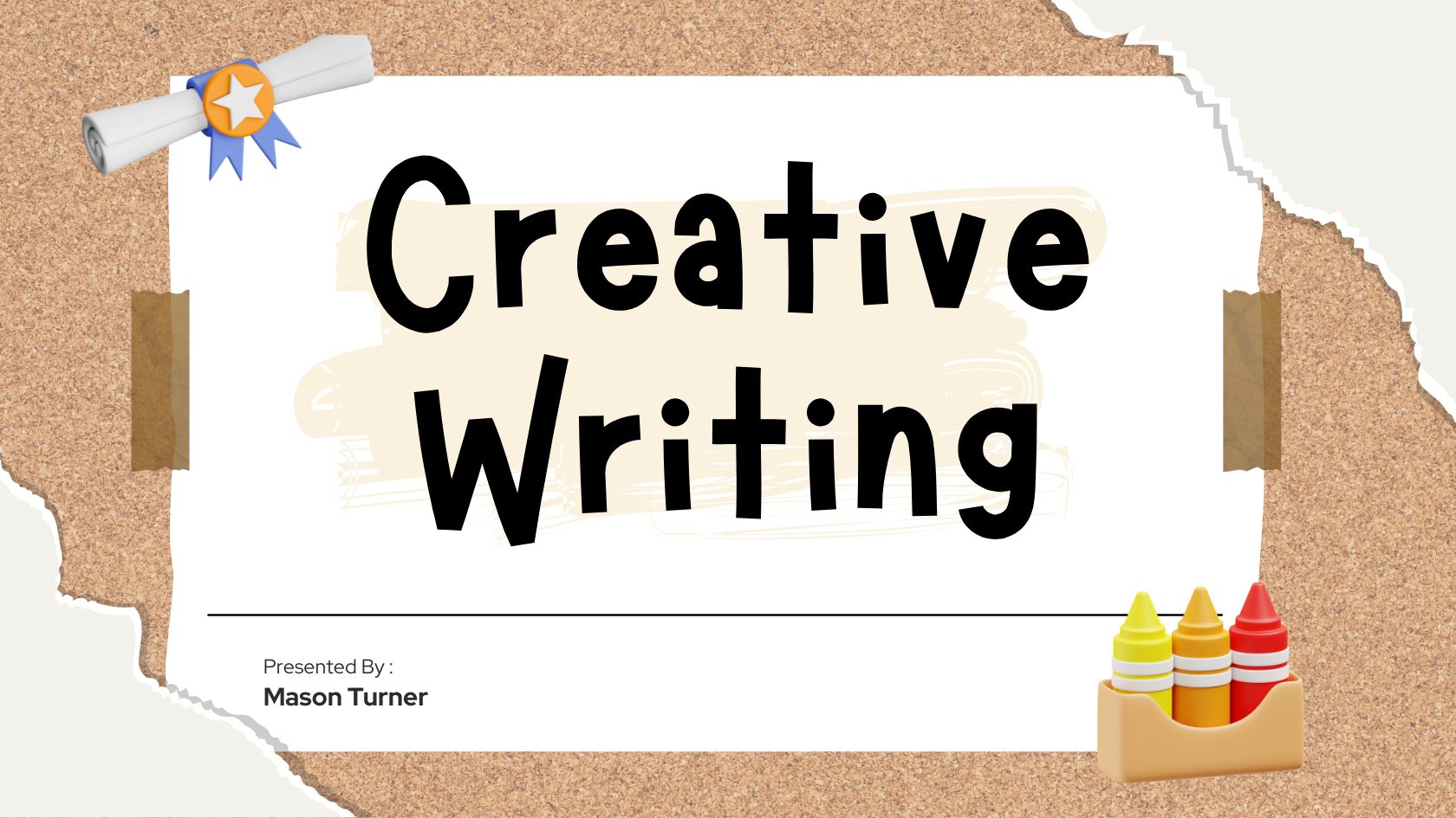 Brown and Paper Scraps Playful Creative Writing Presentation