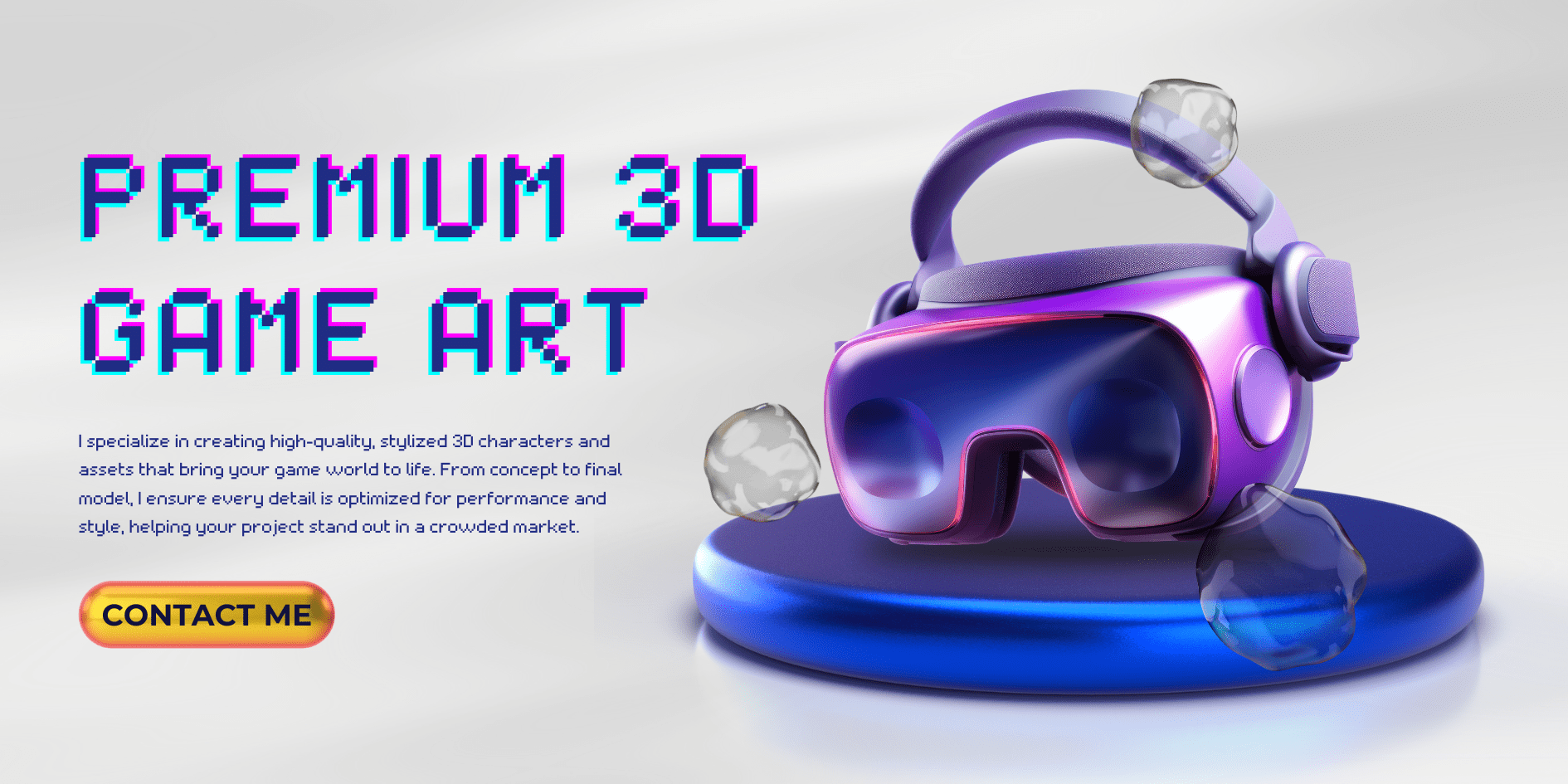 Colourful Modern 3D Gaming Gear Banner